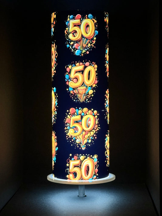 50th Birthday Illuminated iLLUMITUBES Centerpiece